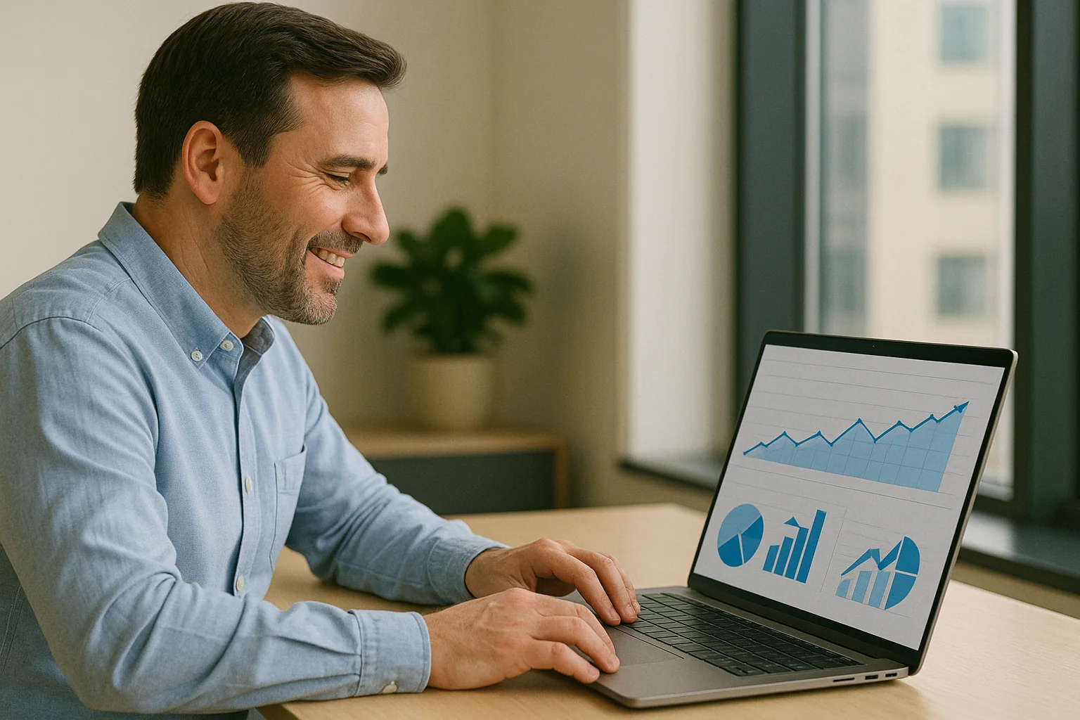 Sample website analytics panel illustrating traffic growth metrics